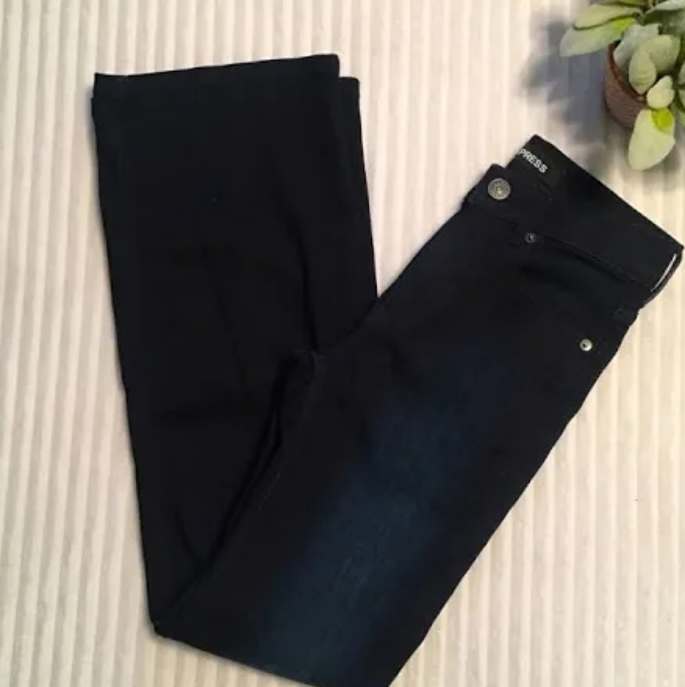 Express slim flare high rise jeans